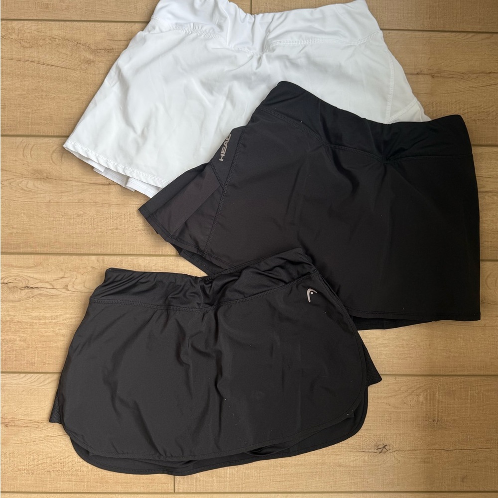 Head Women's Black and White tennis Skorts Set